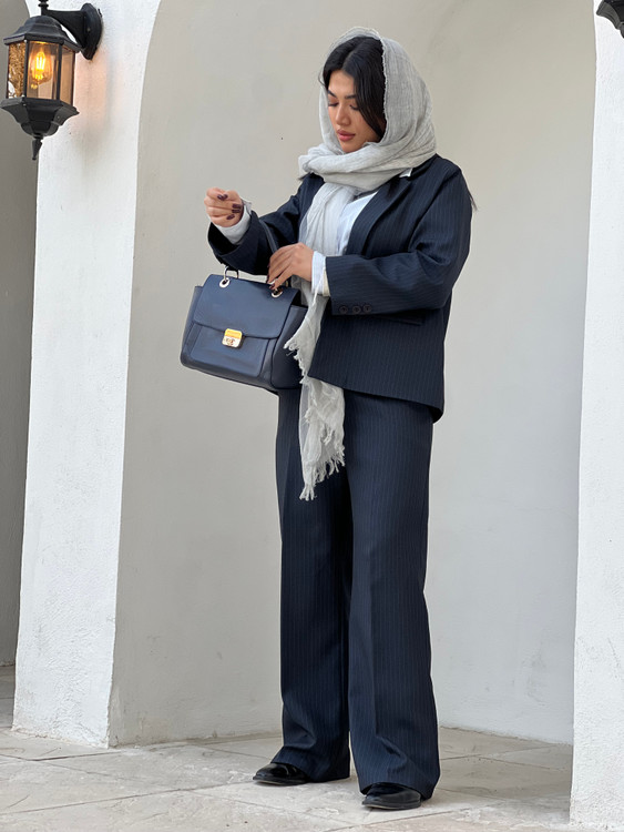 کت و شلوار زنانه راه راه دیپلمات