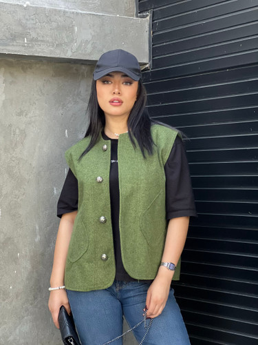 وست سبز زیتونی زنانه